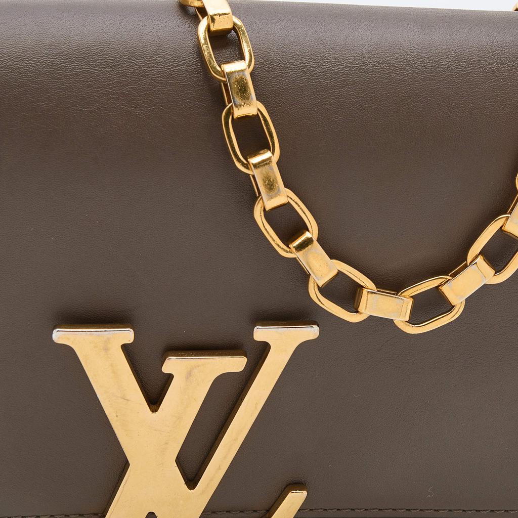 Louis Vuitton Grey Leather Chain Louise MM Bag商品第5张图片规格展示