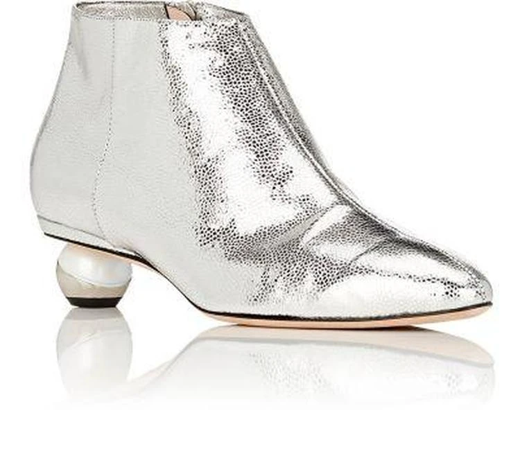 商品ALCHIMIA DI BALLIN|Nix Metallic Leather Ankle Booties,价格¥2076,第2张图片详细描述