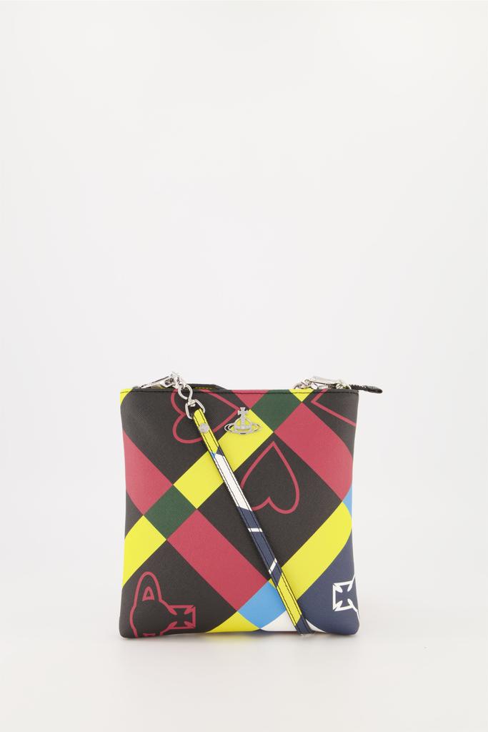 Womens Vivienne Westwood Black Orb & Heart Square Crossbody Bag商品第1张图片规格展示