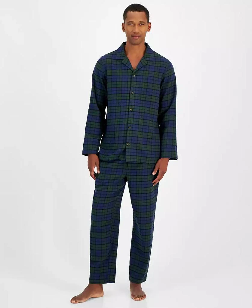 商品Club Room|Men's 2-Pc. Sato Plaid Flannel Pajama Set, Created for Macy's,价格¥184,第1张图片