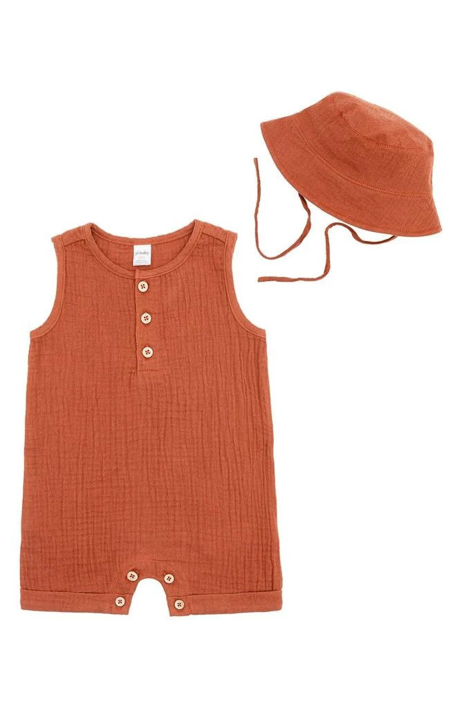 商品Petit Lem|Sleeveless Romper & Bucket Hat Set,价格¥81,第1张图片