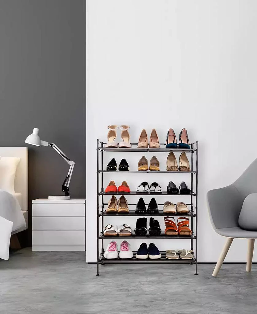 商品Seville Classics|2-Pk. 3-Tier Stackable 9-Pair Resin Slat Shoe Rack,价格¥717,第3张图片详细描述