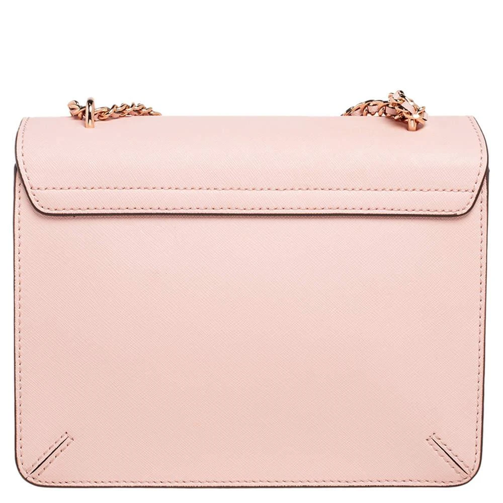 商品[二手商品] Tory Burch|Tory Burch Light Pink Saffiano Leather Robinson Flap Chain Shoulder Bag,价格¥1259,第4张图片详细描述