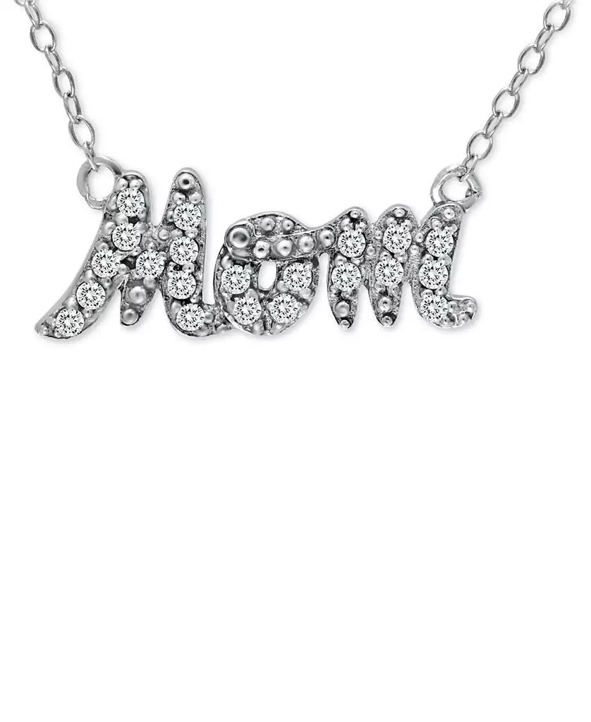 商品Giani Bernini|Cubic Zirconia "Mom" Nameplate Necklace in 18k Gold-Plated Sterling Silver, 16" + 2" extender, Created for Macy's (Also available in silver),价格¥458,第1张图片