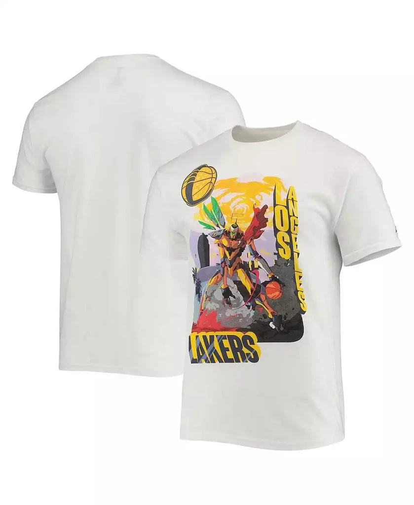 商品NBA Exclusive Collection|Men's NBA x McFlyy White Los Angeles Lakers Identify Artist Series T-shirt,价格¥302,第1张图片