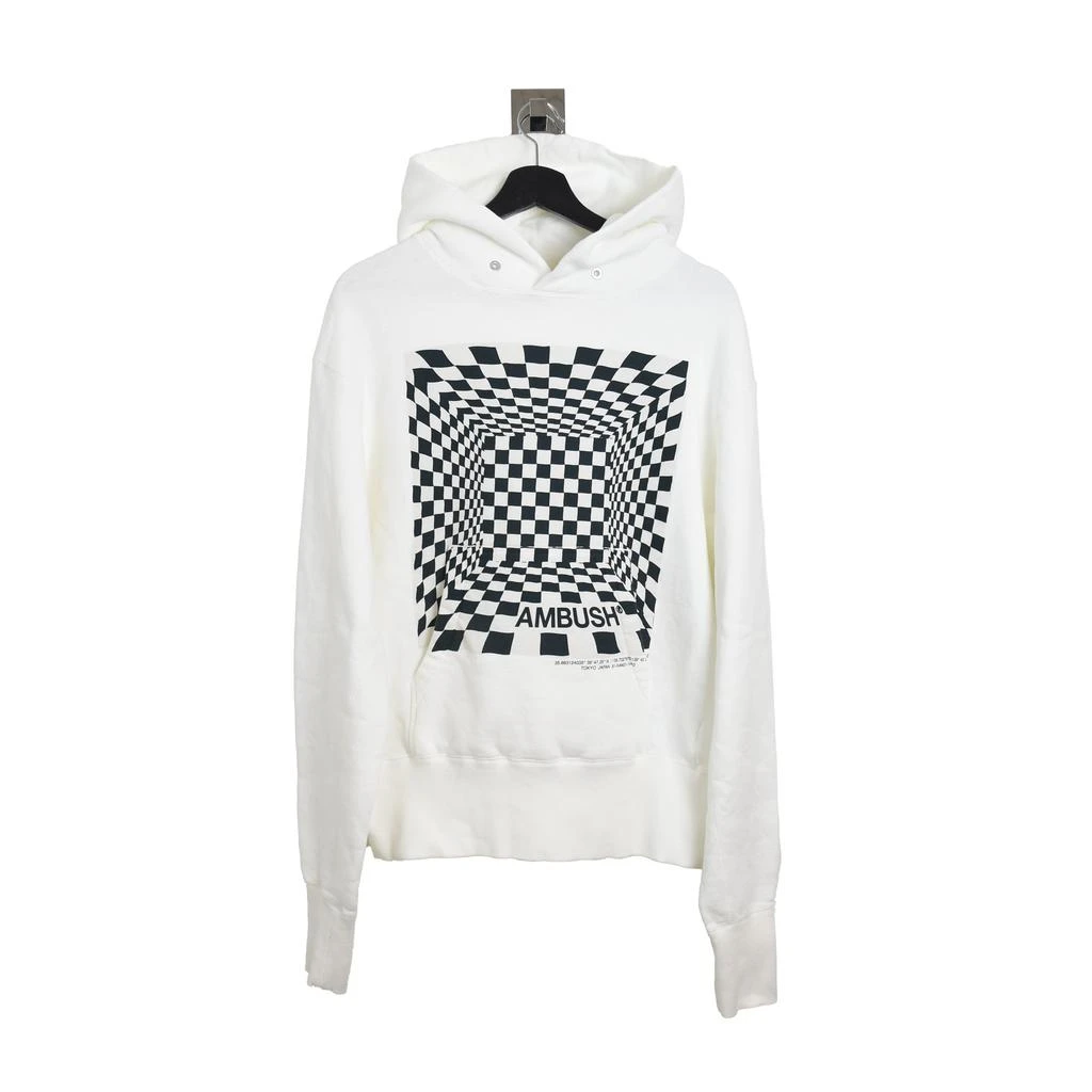 商品Ambush|Ambush Checker Short Hoodie White Black,价格¥2699,第1张图片