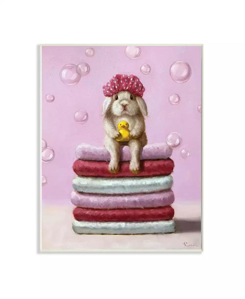 商品Stupell Industries|Cute Baby Rabbit on Bath Towels Soap Bubbles Art, 13" x 19",价格¥286,第1张图片