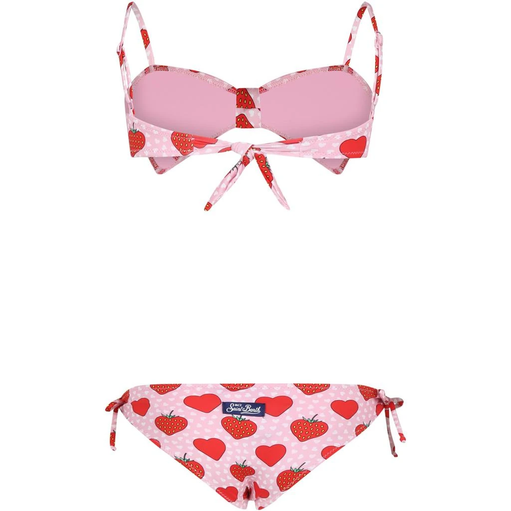 商品Mc2 Saint Barth|Pink Bikini For Girl With Strawberries And Hearts,价格¥1148,第2张图片详细描述