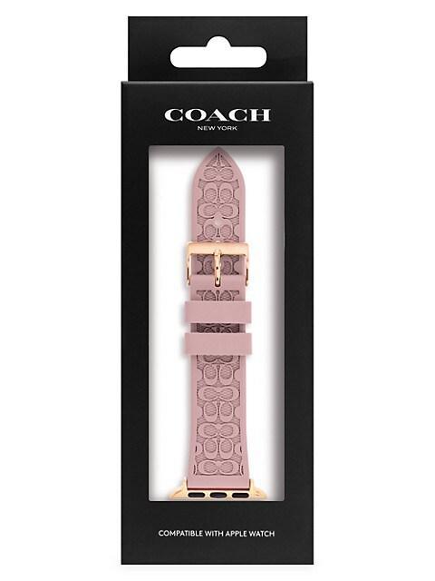 商品Coach|Apple® Watch Signature Blush Silicone Strap,价格¥437,第1张图片