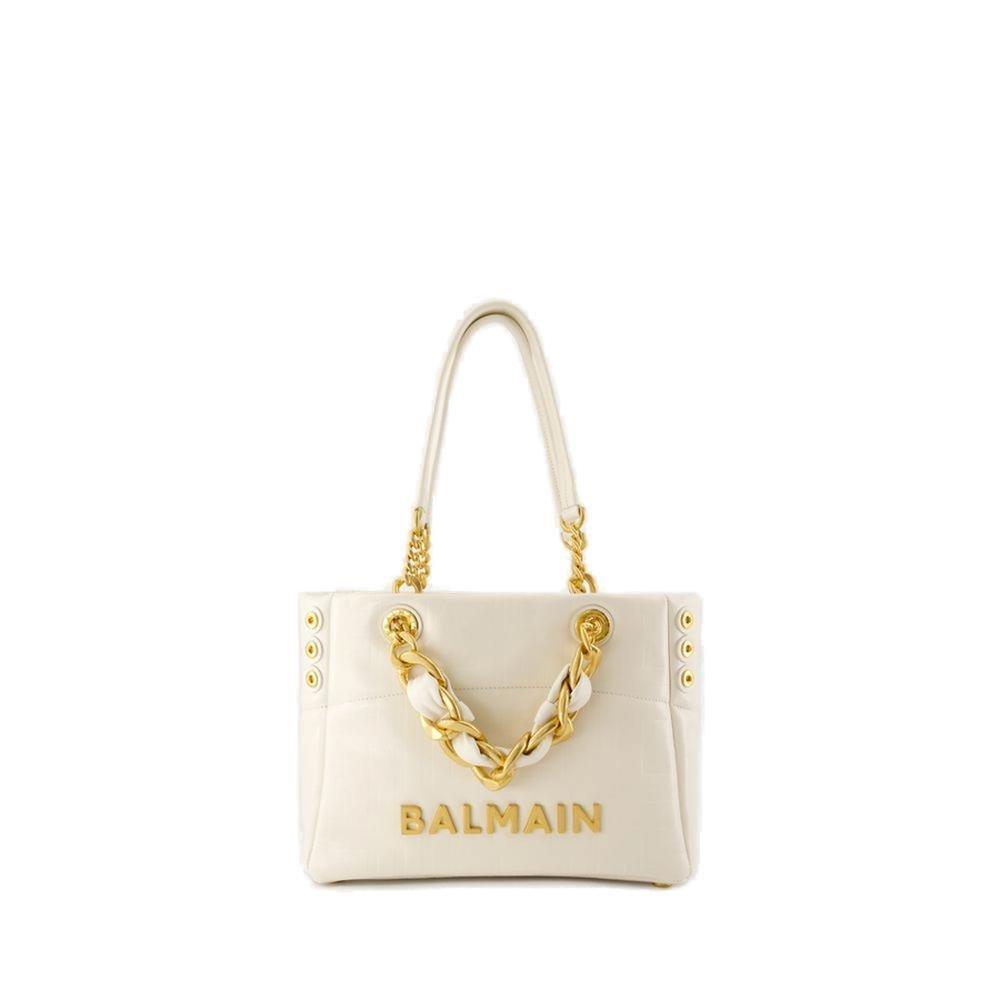 【VIP価格】BALMAIN Small 1945 Tote Bag Balmain Small 1945 Soft Leather Tote Bag | Black | FARFETCH