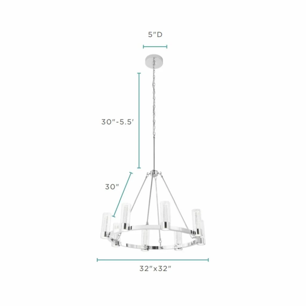 商品Finesse Decor|Victory 8 Light Chandelier,价格¥3633,第5张图片详细描述