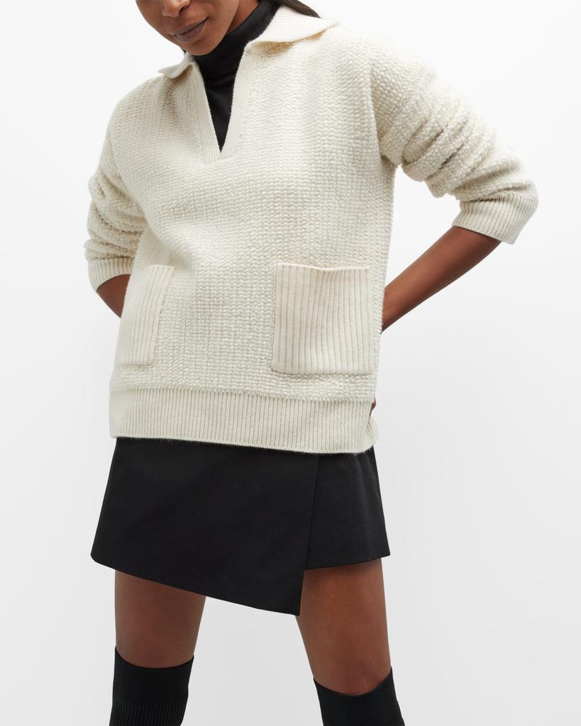 Denise Cashmere Open-Collar Pullover Sweater商品第7张图片规格展示