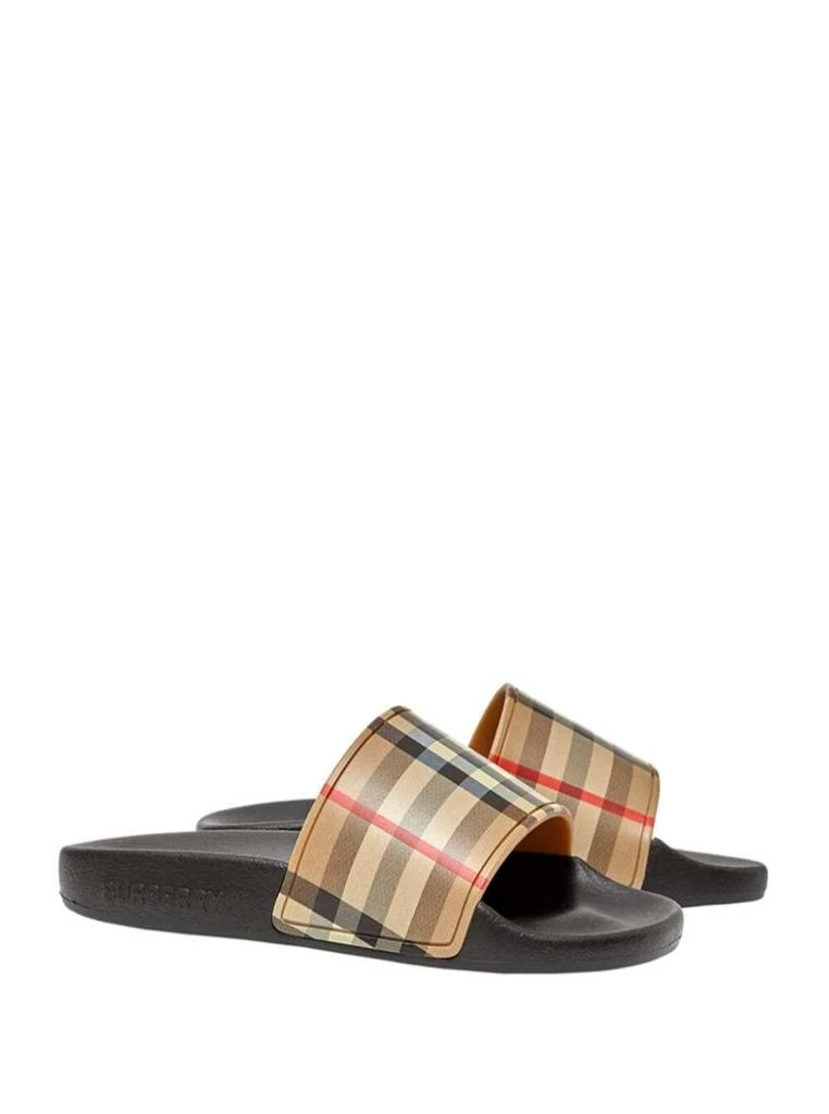 商品Burberry|Burberry Boy Rubber Beige Slipper With Vintage Check Print,价格¥1619,第2张图片详细描述