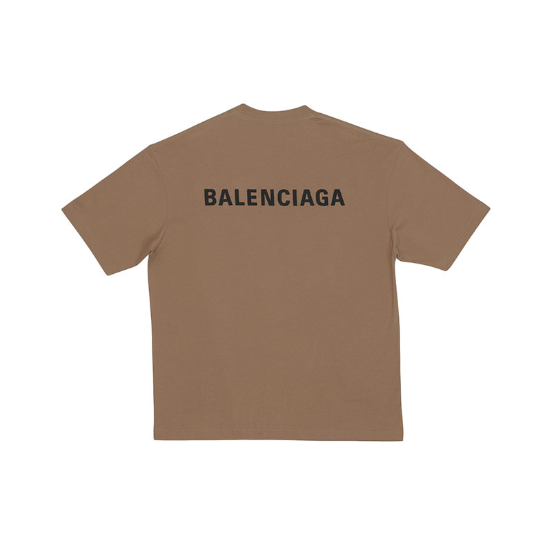 【预售3-7天】Balenciaga/巴黎世家 22年春夏新款 男女同款浅褐色纯棉常规版型短袖T恤612966TMVF47761商品第2张图片规格展示