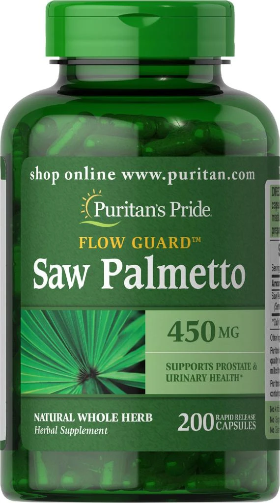 商品Puritan's Pride|锯棕榈复合提取物胶囊 防脱发 改善前列腺 450 mg 200粒/瓶,价格¥305,第1张图片
