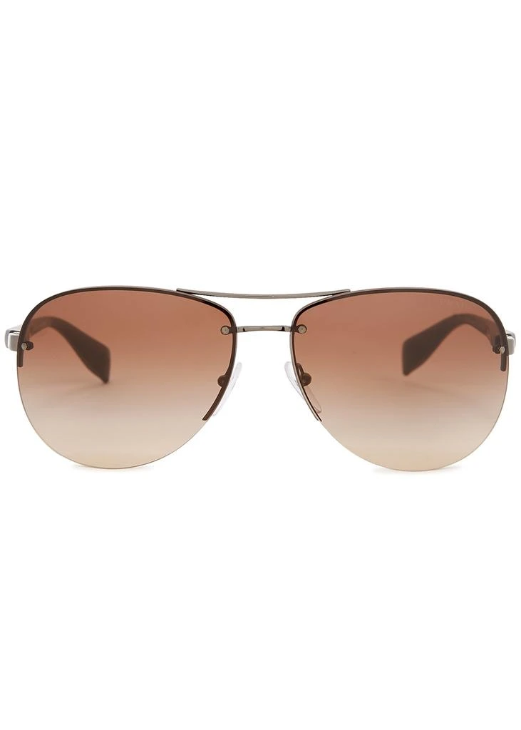 商品Prada|Brown aviator-style sunglasses,价格¥2078,第2张图片详细描述