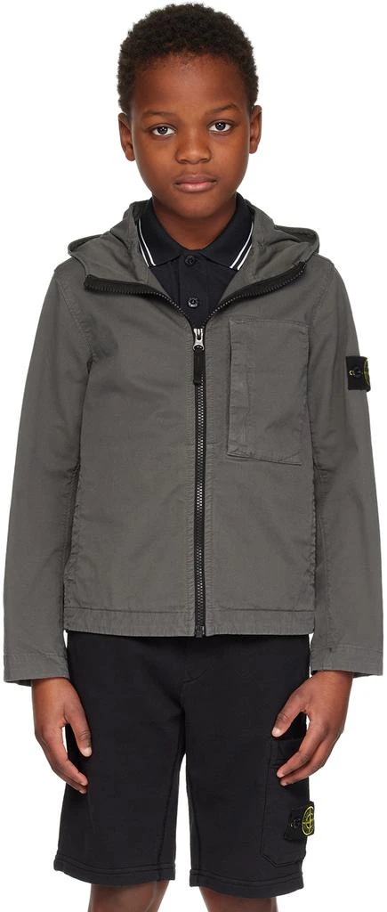 商品Stone Island Junior|Kids Gray Patch Jacket,价格¥1600,第1张图片