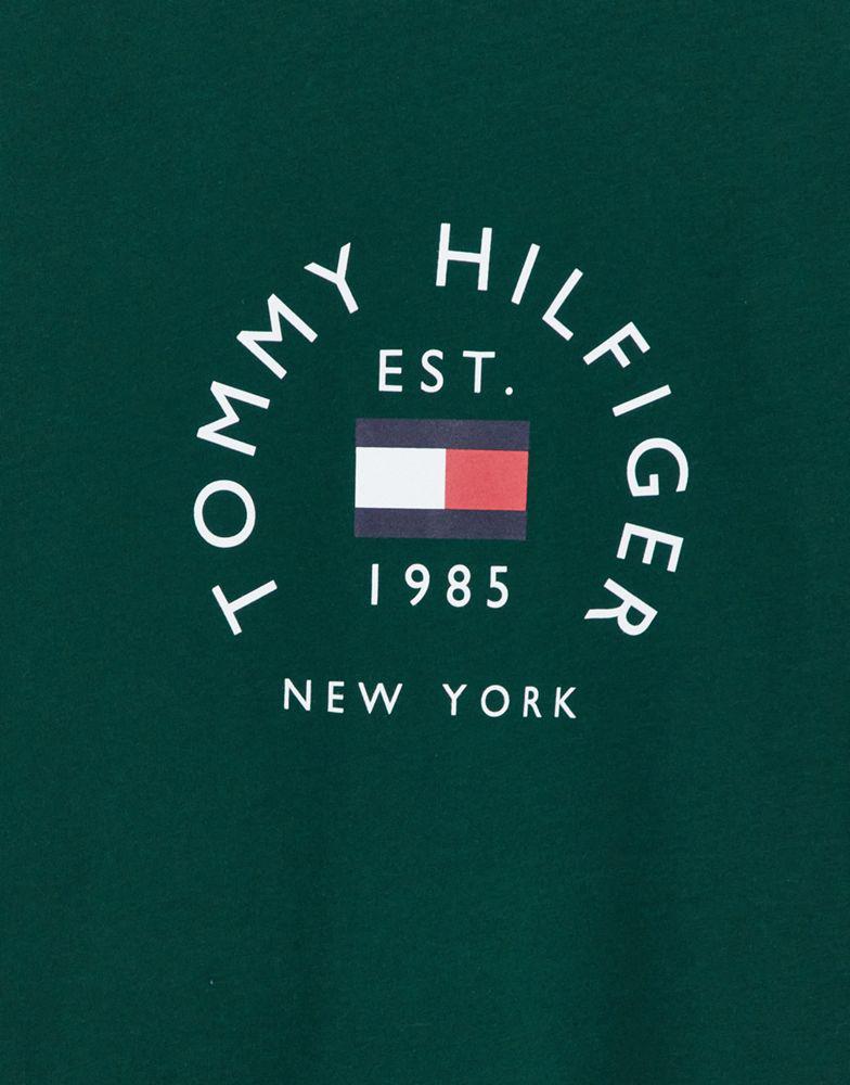 Tommy Hilfiger flag arch logo cotton t-shirt in dark green商品第4张图片规格展示