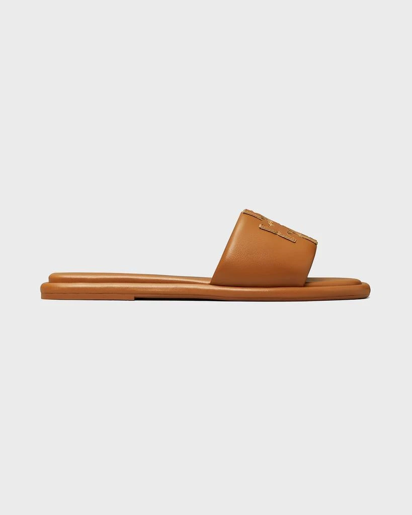 商品Tory Burch|Double T Leather Medallion Slide Sandals,价格¥1533,第1张图片