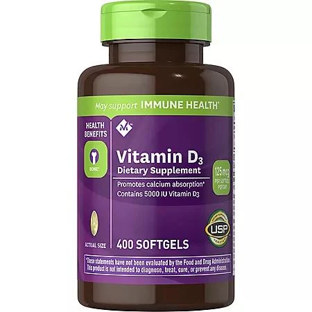 商品Member's Mark|Member's Mark Vitamin D-3 Softgels, 5000 IU 400 ct.,价格¥82,第1张图片