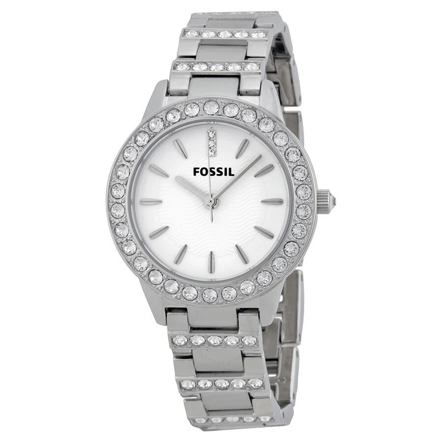 商品Fossil|Glitz White Dial Stainless Steel Ladies Watch ES2362,价格¥618,第1张图片