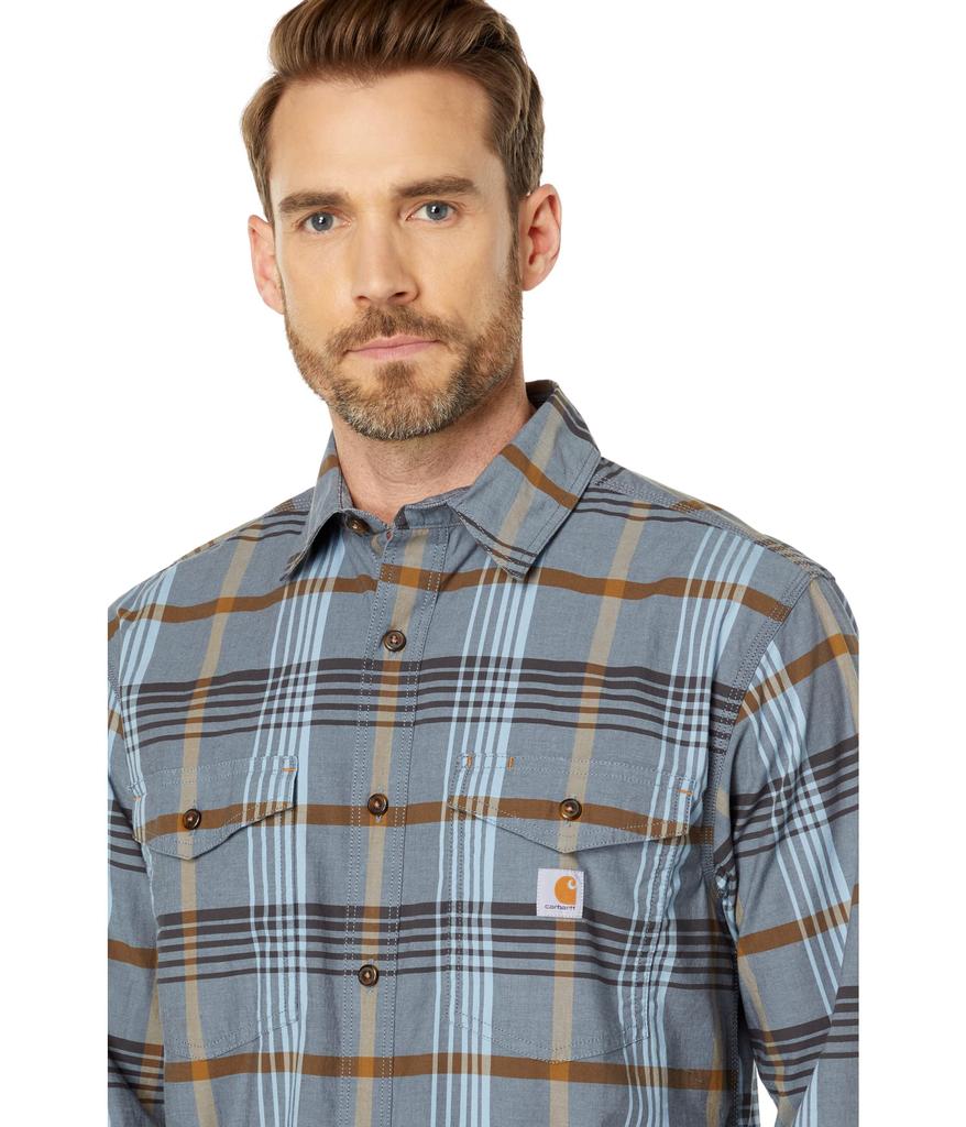 Rugged Flex® Relaxed Fit Lightweight Long Sleeve Plaid Shirt商品第3张图片规格展示