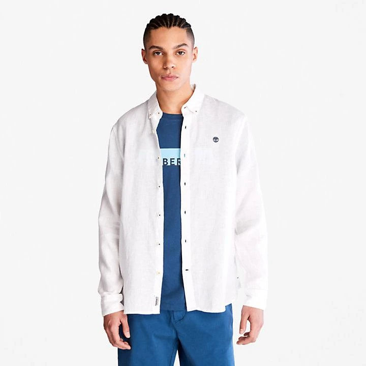 商品Timberland|Mill River Slim-Fit Linen Shirt for Men in White,价格¥829,第1张图片