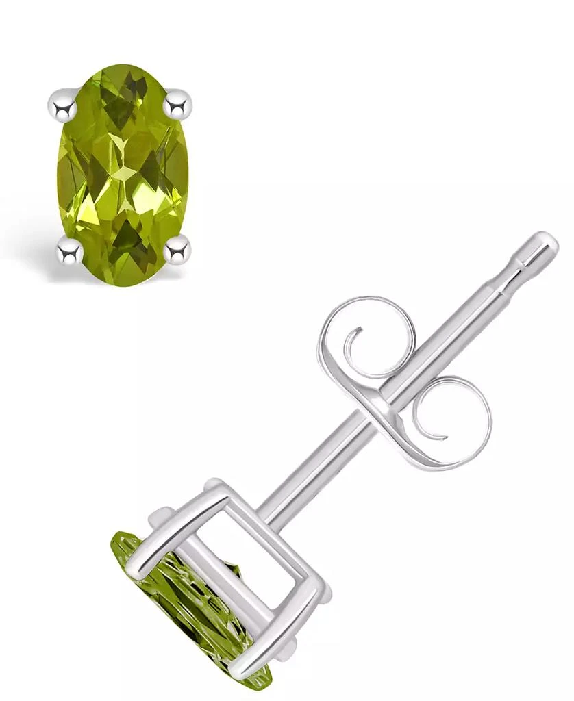 商品Macy's|Peridot (1/2 ct. t.w.) Stud Earrings in 14K White Gold or 14K Yellow Gold,价格¥1178,第1张图片