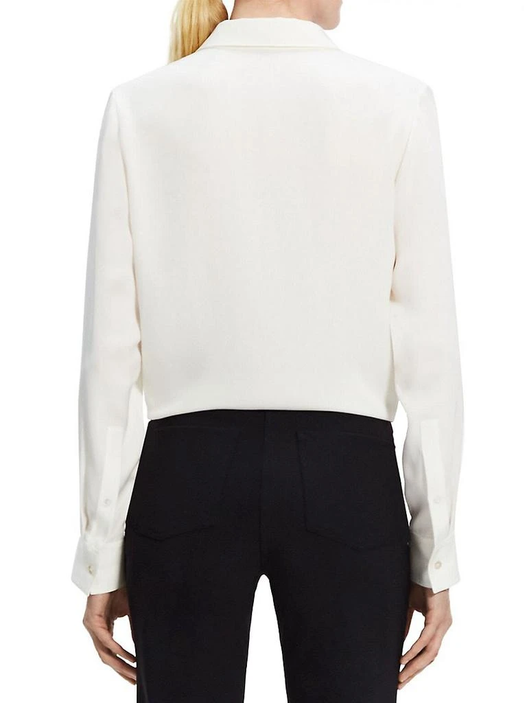 商品Theory|Silk Button-Down Tie-Waist Shirt,价格¥2648,第5张图片详细描述