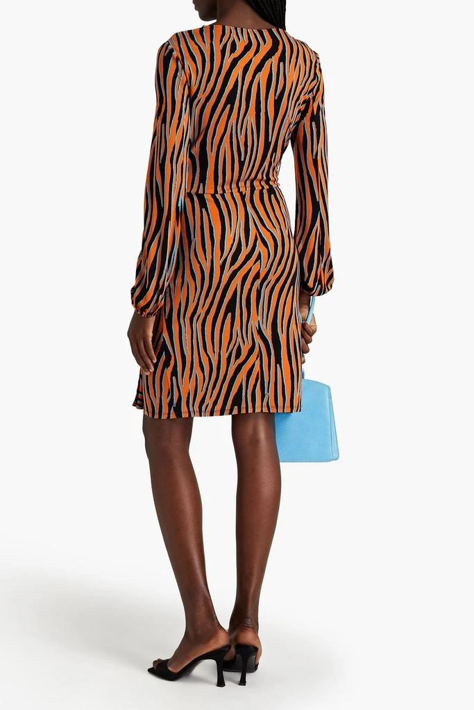 商品Diane von Furstenberg|Toronto wrap-effect zebra-print jersey mini dress,价格¥563,第3张图片详细描述