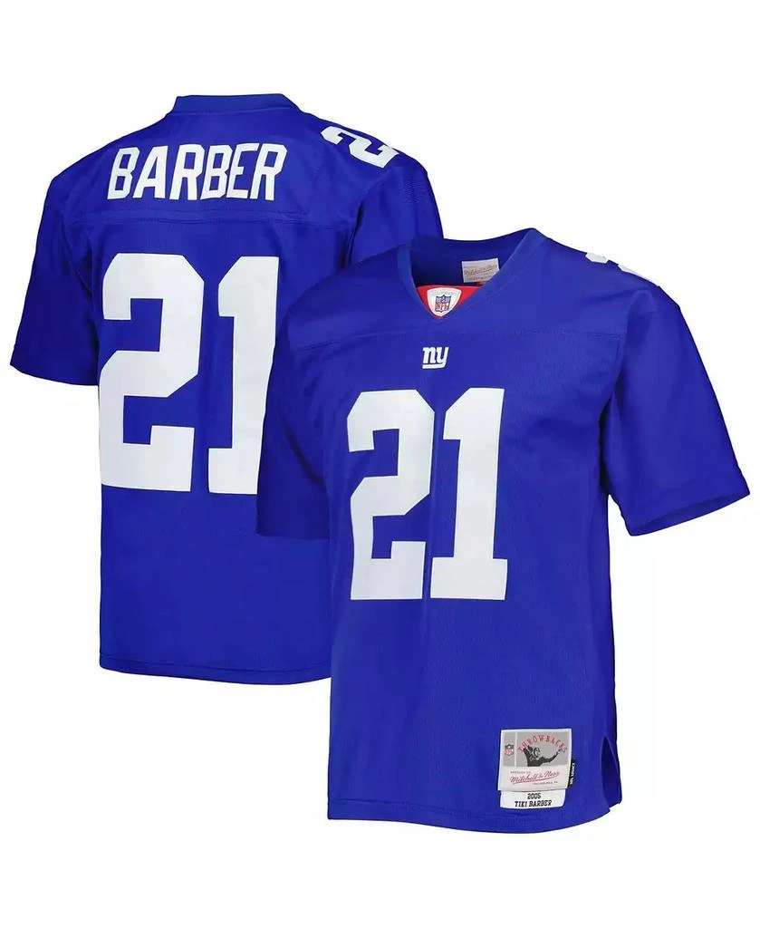 商品Mitchell & Ness|Men's Tiki Barber Royal New York Giants 2005 Legacy Replica Jersey,价格¥898,第1张图片