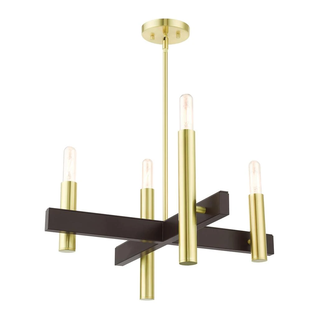 商品Livex Lighting|Four Light Satin Brass Chandelier,价格¥2394,第4张图片详细描述
