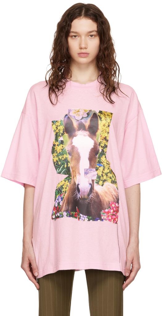 粉色 Horse T 恤商品第1张图片规格展示