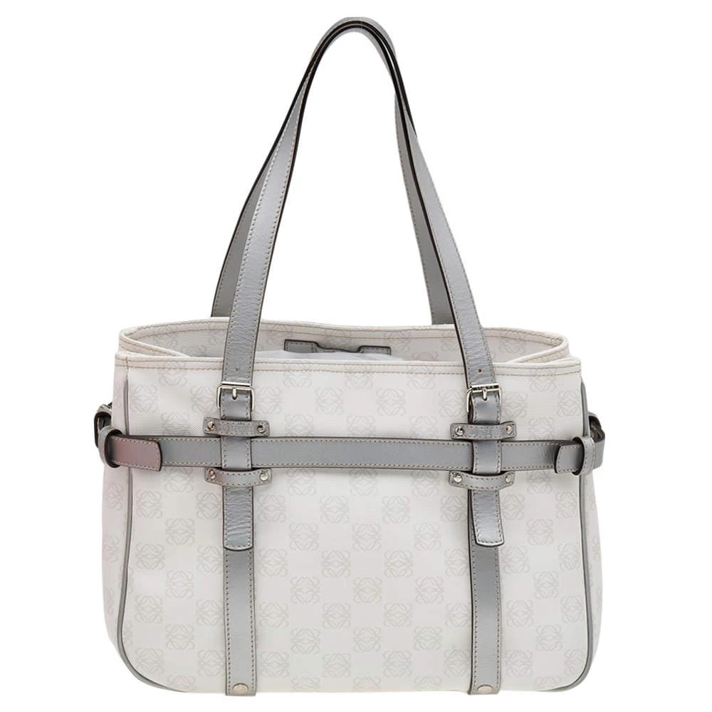 商品Loewe|Loewe White/Grey Anagram PVC and Leather Tote,价格¥2928,第4张图片详细描述