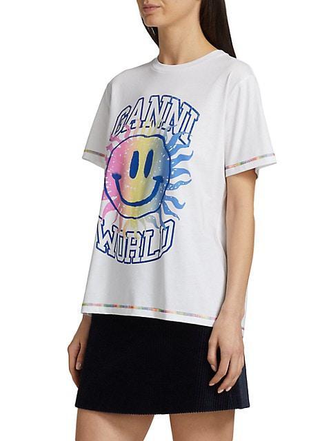 商品Ganni|Light Jersey Smiley Relaxed T-Shirt,价格¥680,第6张图片详细描述