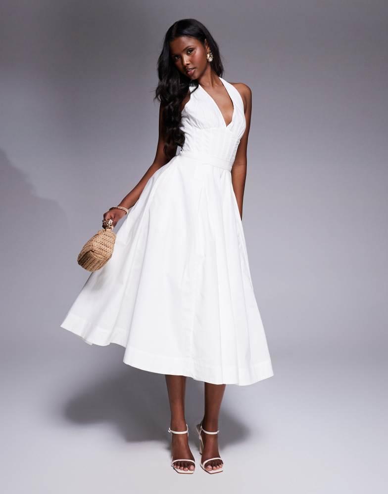 House of CB House of CB Allena cotton halter midi sundress in white -  Dresses & Skirts - Compare Prices from 5+ Stores - Free Shipping -  BeyondStyle
