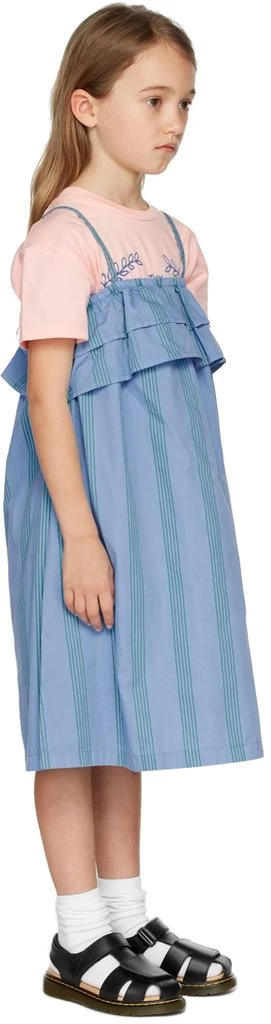 商品Tinycottons|Kids Blue Lines Top Frills Dress,价格¥432,第3张图片详细描述