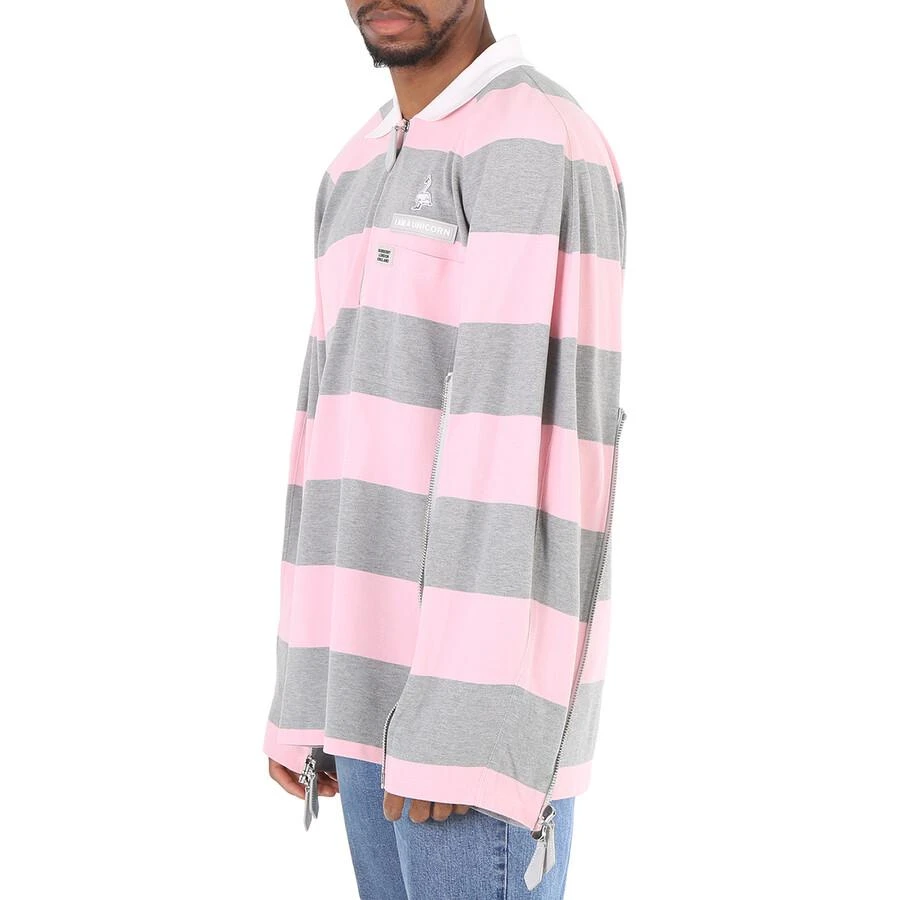 商品Burberry|Men's Long-sleeved Zip Detail Striped Polo Shirt,价格¥1424,第2张图片详细描述
