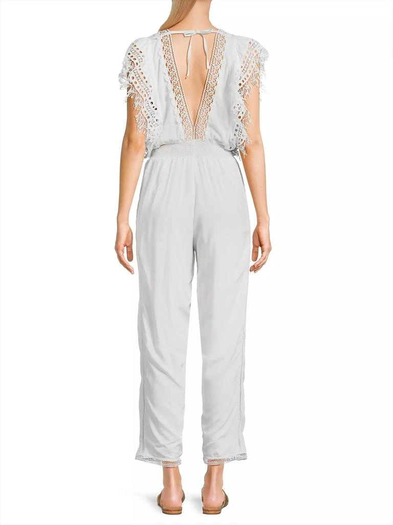 商品Peixoto|Katya Lace-Trim Cotton Jumpsuit,价格¥1935,第5张图片详细描述