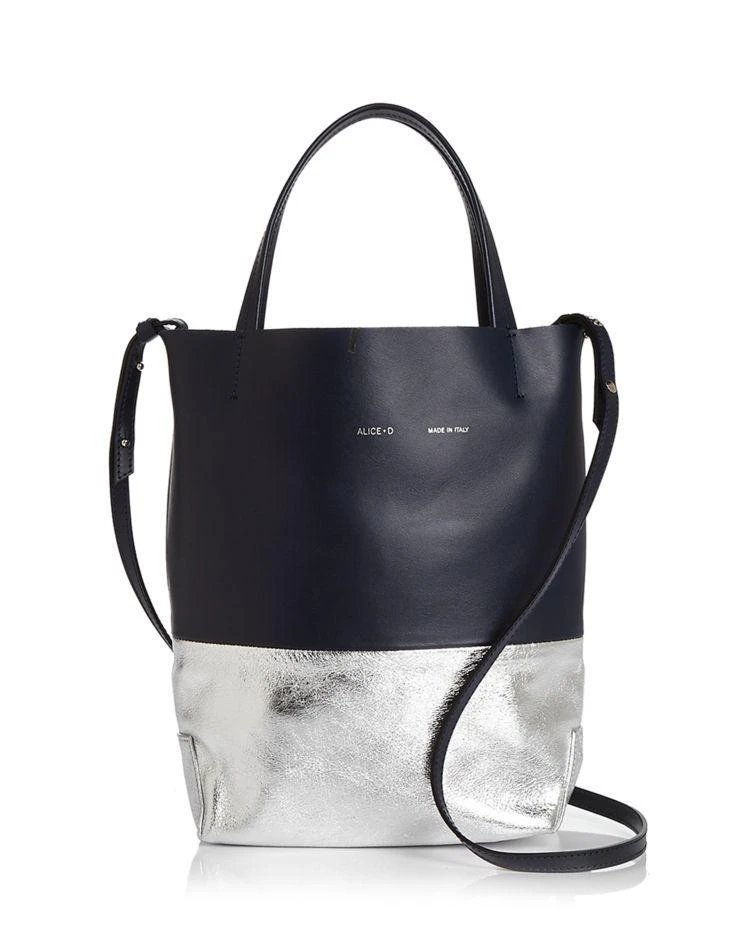 商品Alice.D|Metallic Color Block Small Leather Tote  ,价格¥1847,第1张图片
