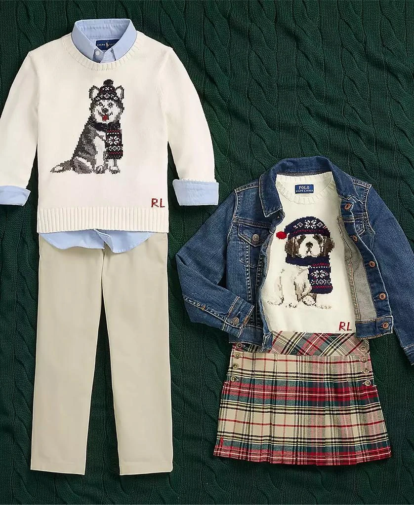 商品Ralph Lauren|Toddler and Little Girls Dog Crewneck Sweatshirt,价格¥1001,第3张图片详细描述