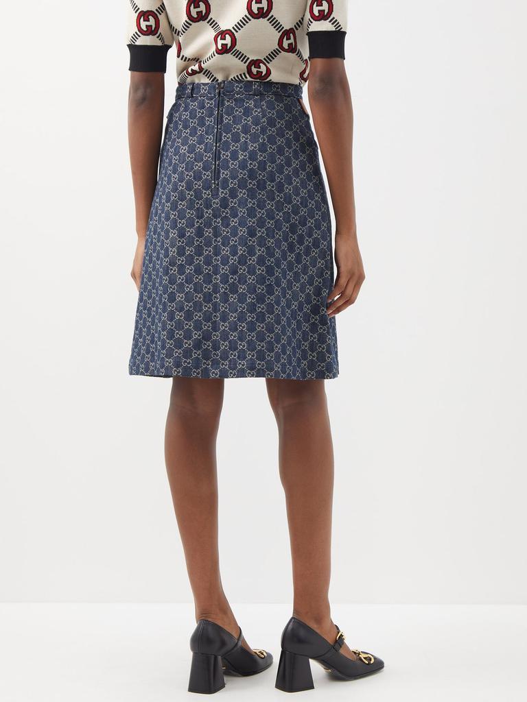 商品Gucci|GG-jacquard denim midi skirt,价格¥6852,第7张图片详细描述