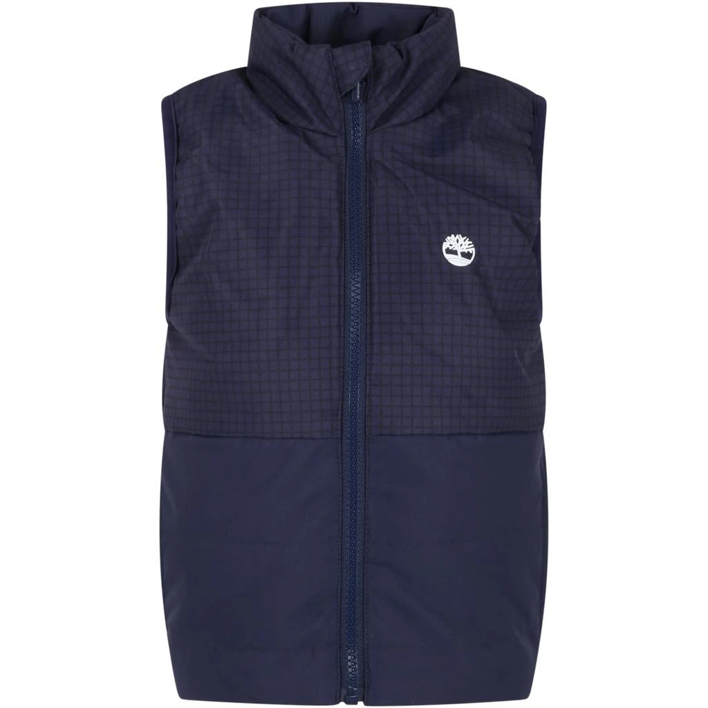 商品Timberland|Blue Gilet For Boy With White Logo,价格¥829,第1张图片