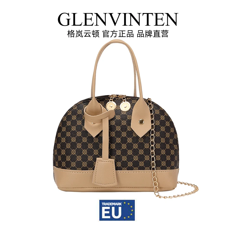 商品[国内直发] GLENVINTEN|格岚云顿花料贝壳包2021ladies handbags跨境专供女包包女韩版时尚手提包,价格¥113,第1张图片