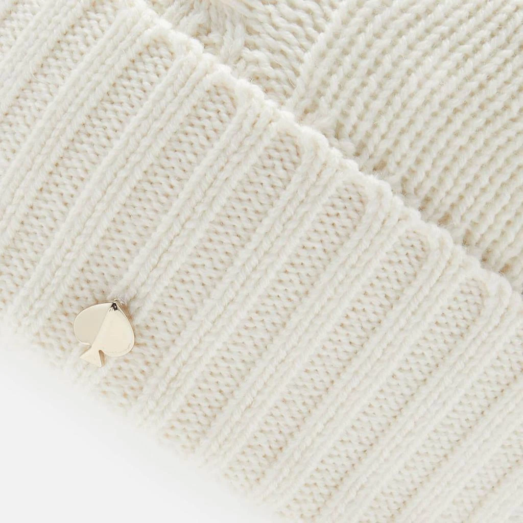 商品Kate Spade|Kate Spade New York Women's Heart Bobble Beanie - French Cream,价格¥324,第3张图片详细描述