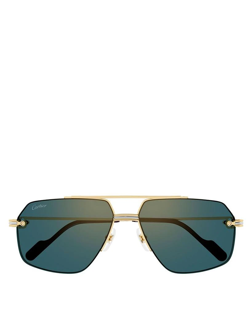 Première de Cartier 24K Gold & Platinum Plated Navigator Sunglasses, 60mm 商品