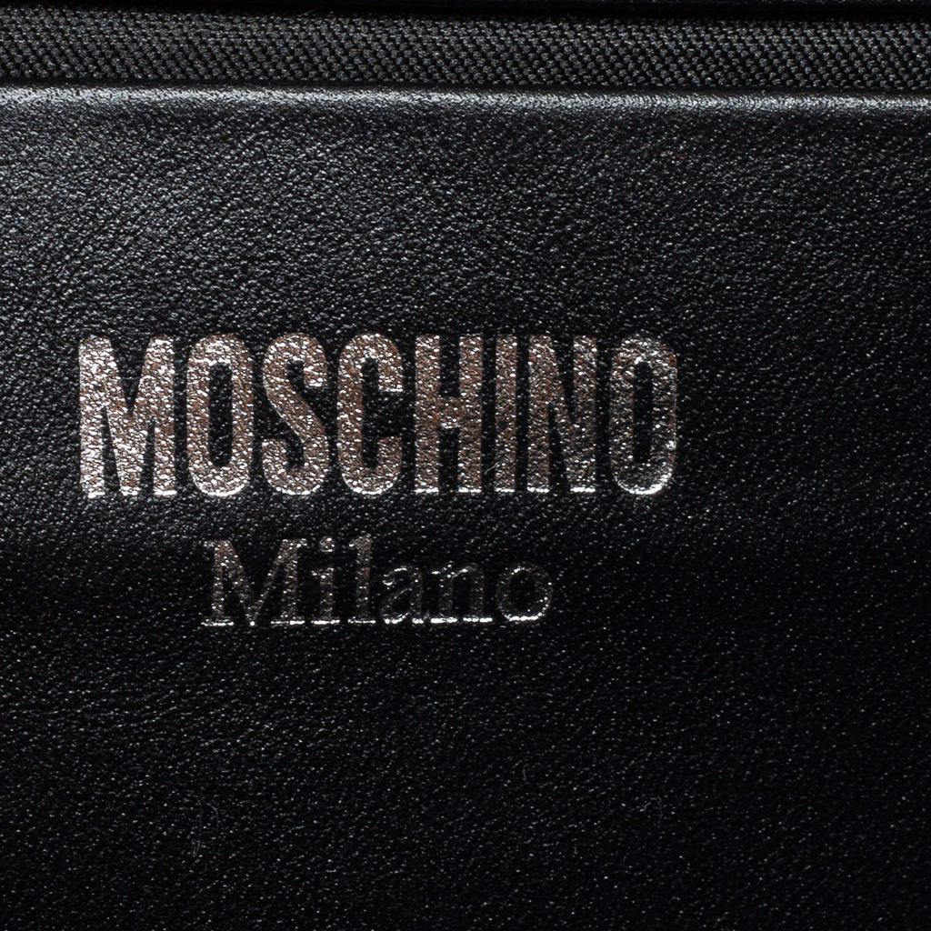 Moschino Black Leather Eyes Capsule Flap Crossbody Bag商品第9张图片规格展示