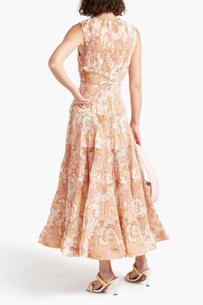 Tiered paisley-print organza midi dress 商品