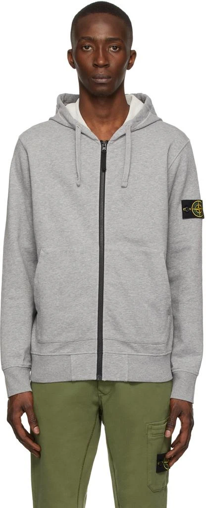 商品Stone Island|Grey Fleece Hoodie,价格¥2055,第1张图片
