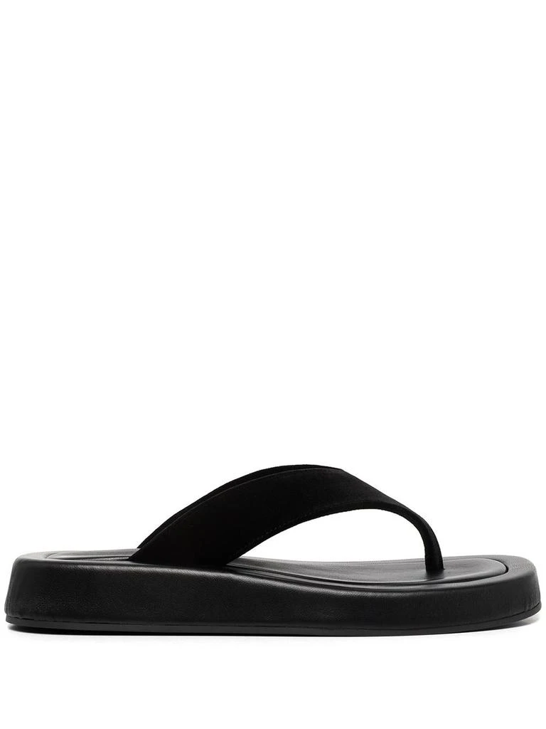 商品The Row|THE ROW WOMEN GINZA LEATHER PLATFORM FLIP-FLOP,价格¥3776,第1张图片